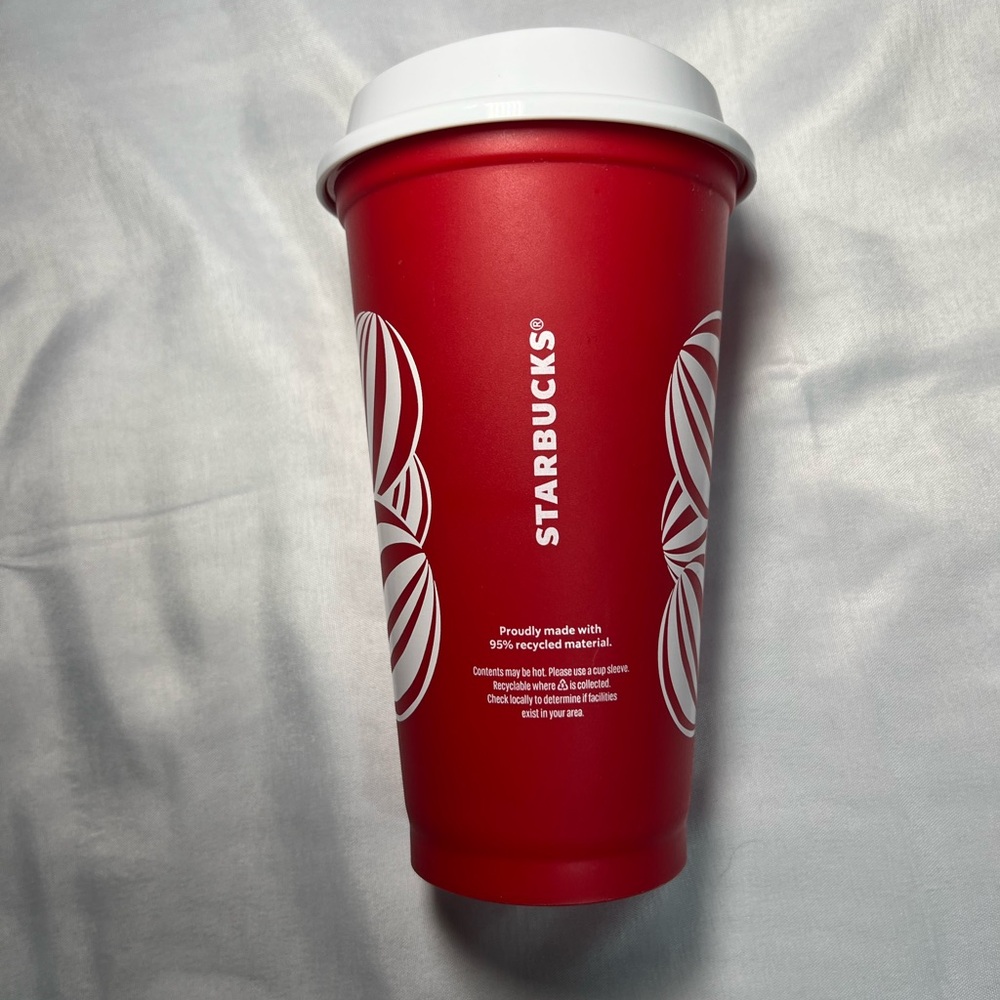 Starbucks Holiday Cup- Reusable Red Grande 16oz BPA Free Plastic Coffee 2024 - Picture 3 of 4